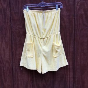 LAST CHANCE vintage yellow terrycloth romper